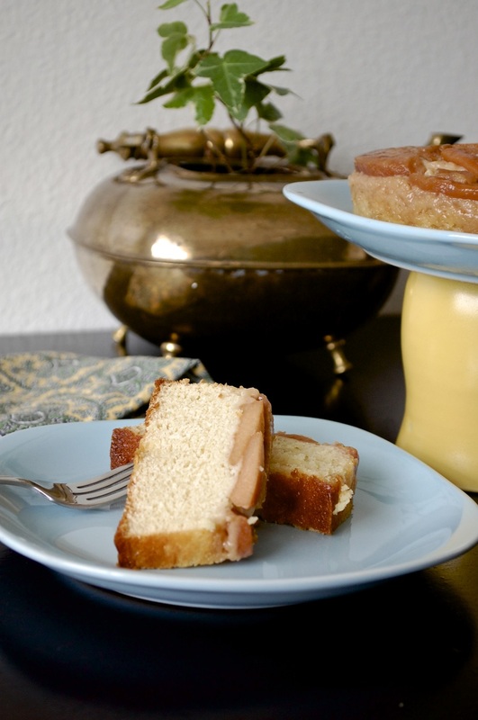 Rum Poached Quince Upside-Down Cake